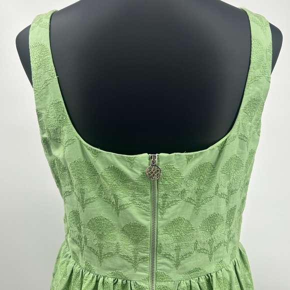 Antonio Melani Floral Eyelet Fit and Flare Dress Green 8 - Picture 5 of 10